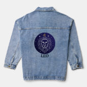 Leo Lion Zodiac Sign Design Denim Jacket Jeansjacke (Rückseite)