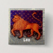 Leo Lion Zodiac Sign Horoscope Birthday Party Button (Vorderseite)