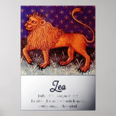 Leo Lion Zodiac Sign Horoscope Birthday Party Foliendrucke (Vorderseite)