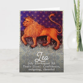 Leo Lion Zodiac Sign Horoscope Birthday Party Karte