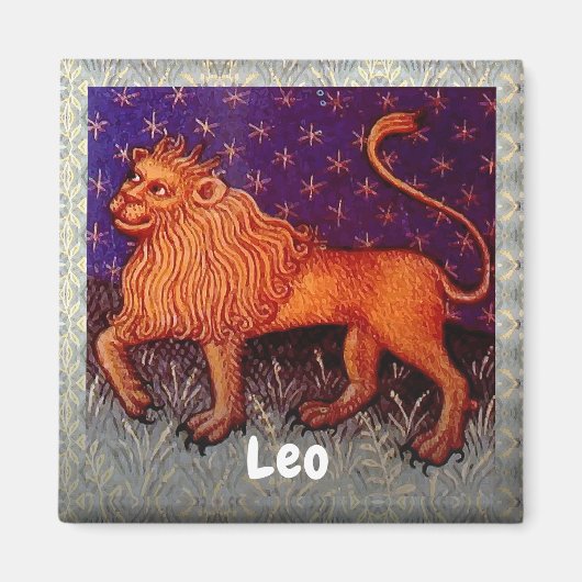 Leo Lion Zodiac Sign Horoscope Birthday Party Magnet (Vorne)