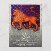 Leo Lion Zodiac Sign Horoscope Birthday Party Postkarte (Vorderseite)