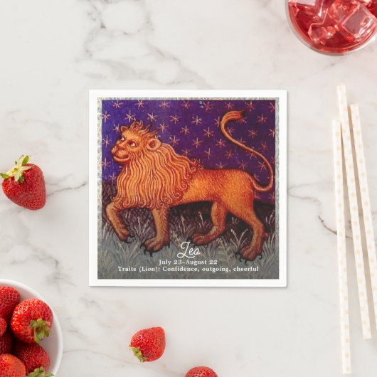 Leo Lion Zodiac Sign Horoscope Birthday Party Serviette (Beispiel)