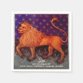 Leo Lion Zodiac Sign Horoscope Birthday Party Serviette (Vorderseite)