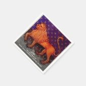 Leo Lion Zodiac Sign Horoscope Birthday Party Serviette (Ecke)