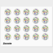 Leo Lion Zodiac Star Sign Rainbow Color Runder Aufkleber (Blatt)