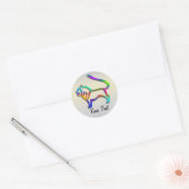 Leo Lion Zodiac Star Sign Rainbow Color Runder Aufkleber (Umschlag)
