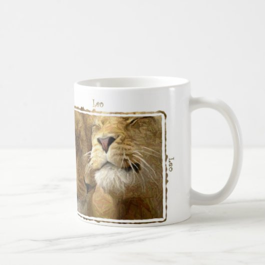 Leo - Lions Digital Art Astrologie Tasse (Rechts)