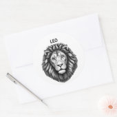 Leo Lions Head Zodiac Art Illustration Runder Aufkleber (Umschlag)
