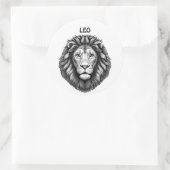 Leo Lions Head Zodiac Art Illustration Runder Aufkleber (Tasche)