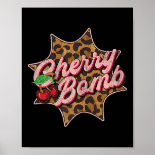 Leo Look Vintage Retro Kirschbombe Tattoo Rockabil Poster