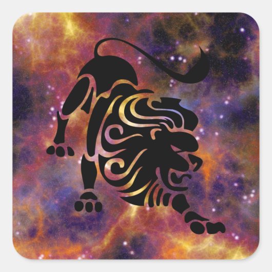 Leo-Löwe-Aufkleber Quadratischer Aufkleber (Vorderseite)