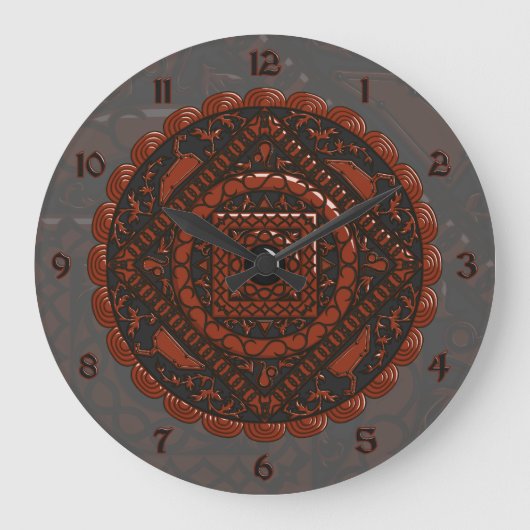 Leo Mandala Clock Große Wanduhr (Vorderseite)