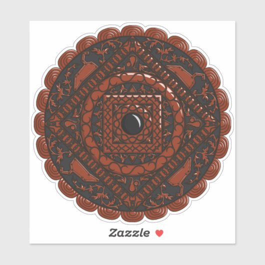 Leo Mandala Contour Sticker (Blatt)