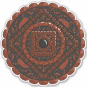 Leo Mandala Contour Sticker (Vorderseite)