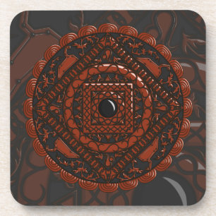 Leo Mandala Square Untersetzer