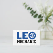 Leo Mechanic Business Card Visitenkarte (Stehend Vorderseite)