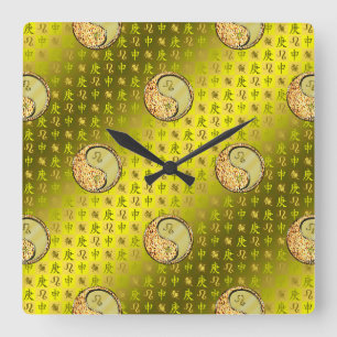 Leo & Metal Monkey Quadratische Wanduhr