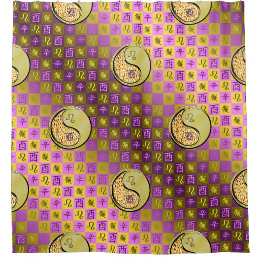 Leo & Metal Rooster Duschvorhang (Vorderseite)