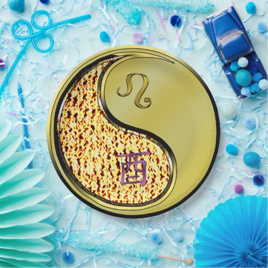 Leo & Metal Rooster Pappteller (Party)