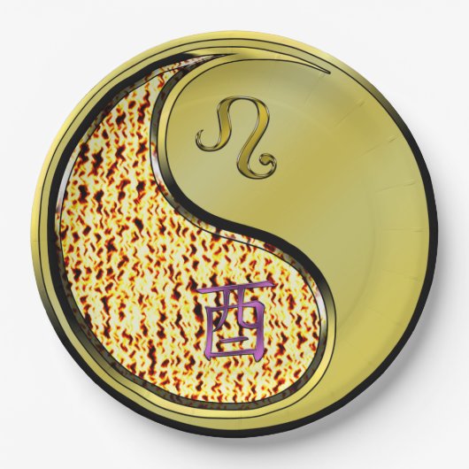 Leo & Metal Rooster Pappteller (Vorderseite)