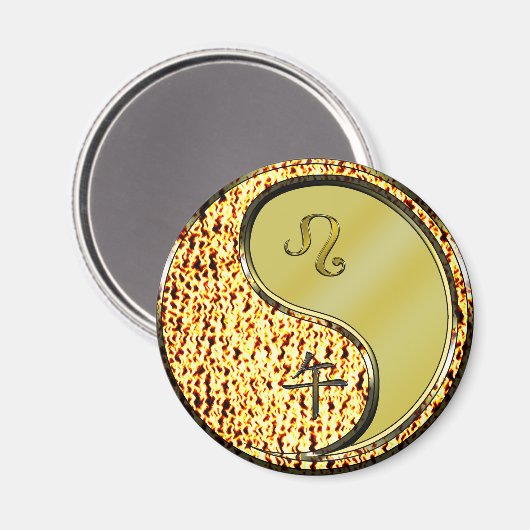 Leo & Metallisches Pferd Magnet (Vorderseite/Rückseite)