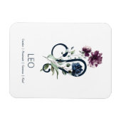 Leo Modern Floral Zodiac Symbol Magnet (Horizontal)