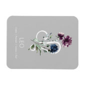 Leo Modern Floral Zodiac Symbol Magnet (Horizontal)