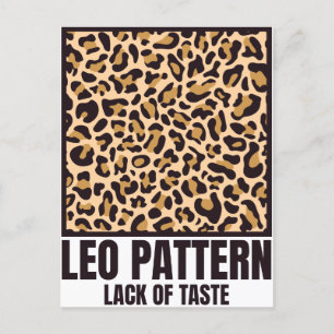 Leo Muster Bad Taste Fashion Victim Postkarte