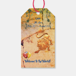 Leo New Baby Geschenk Geschenkanhänger