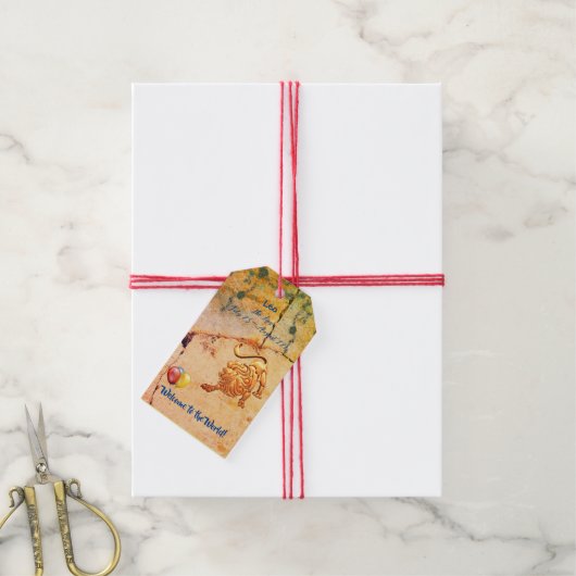 Leo New Baby Geschenk Geschenkanhänger (Mit Garn)