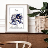 Leo Personalisiert Elegante Wasserfarben Poster