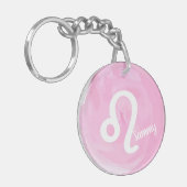 Leo Personalisiert Watercolor Zodiac Sign Schlüsselanhänger (Vorderseite links)