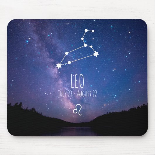 Leo | Personalisiert Zodiac Constellation Mouse Pa Mousepad (Vorne)