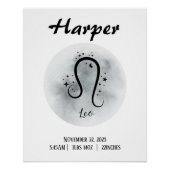 Leo Personalisiert Zodiac Custom Poster (Vorderseite)