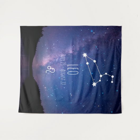 Leo | Personalisierte Astrologie Wandteppich (Vorderseite (Horizontal))