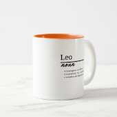Leo, personalisierte Bezeichnung für Jungen Zweifarbige Tasse (VorderseiteRechts)