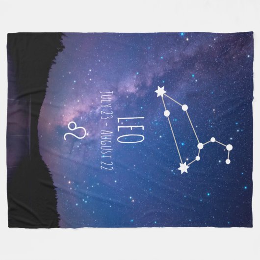 Leo | Personalisierte Sternbilder Fleecedecke (Vorderseite (Horizontal))