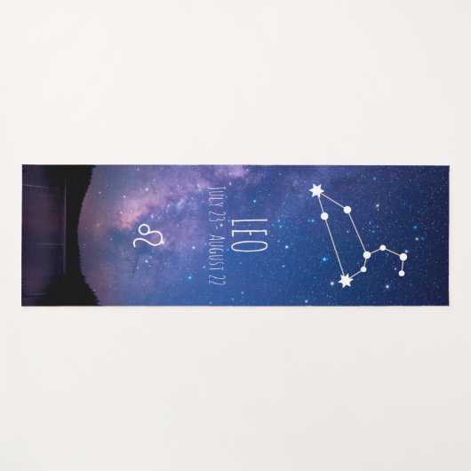 Leo | Personalisierte Zodiac Astrologie Yoga Mat Yogamatte (Vorderseite (Horizontal))
