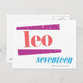 Leo Pink Postkarte (Vorne/Hinten)