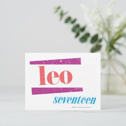 Leo Pink Postkarte (Stehend Vorderseite)