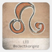 Leo Quadratischer Aufkleber (Vorderseite)