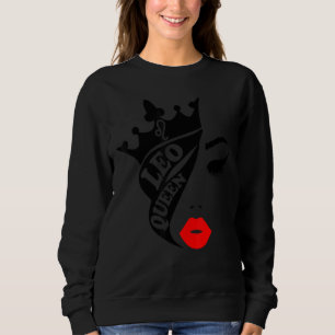 Leo Queen Birthday Red Lips Leo Zodiac Sweatshirt