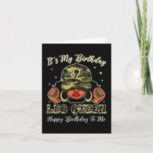 Leo Queen Black Woman mit Cap Camouflage It's Karte
