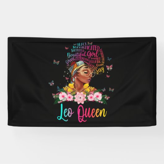 Leo Queen Black Women Persistent schön Banner (Horizontal)