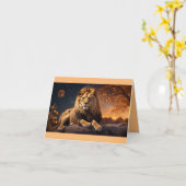 Leo Radiant Roar - Happy Birthday Karte (Gelbe Blume)