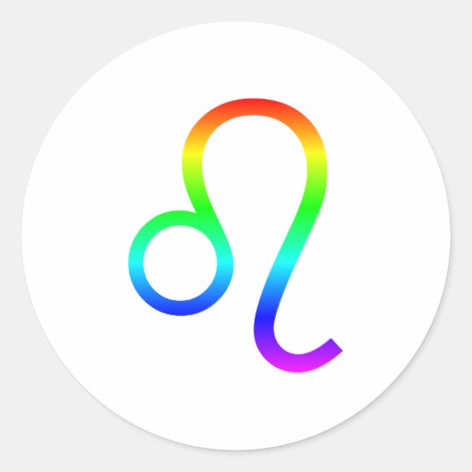 Leo Rainbow Runder Aufkleber (Vorderseite)