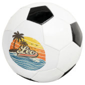 Leo Retro Sunset Name Design Fußball (Dreiviertel)