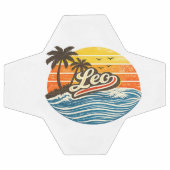 Leo Retro Sunset Name Design Fußball (Flach)