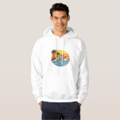 Leo Retro Sunset Name Design Hoodie (Vorne ganz)
